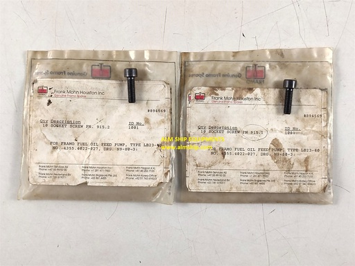 Socket Screw Pn 915.1 & 915.2 Id 1001 & 4040-701203-16.0 For Framo
